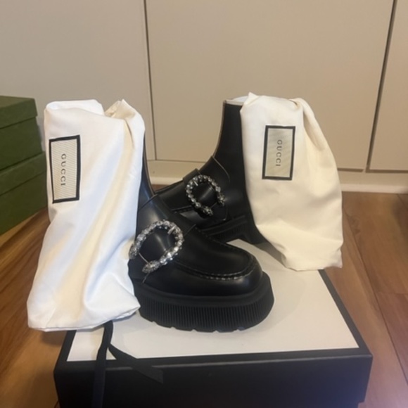 Gucci Dionysus black crystal embellished boots EU size 37.5 US 7.5 - Picture 5 of 9